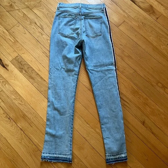NWOT: REVICE Jeans with Black and White Stripes - Picture 6 of 7